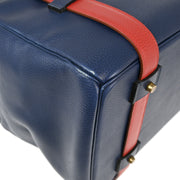 Hermes 1996 Blue Red Ardennes Drag Voyage 48 Handbag