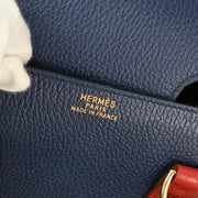 Hermes 1996 Blue Red Ardennes Drag Voyage 48 Handbag