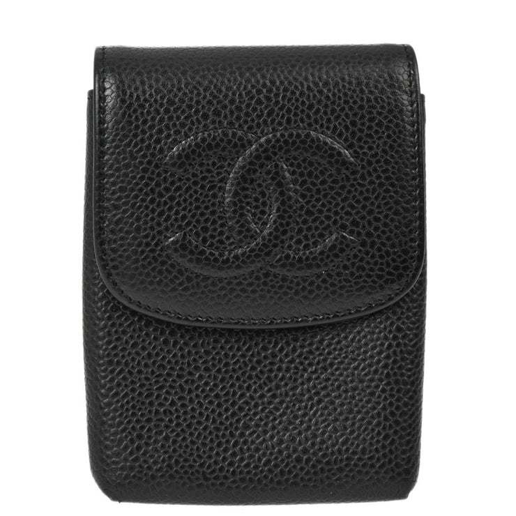 Chanel 2005-2006 Black Caviar Cigarette Case Small Good