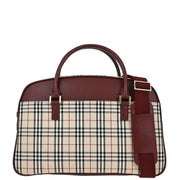 Burberry Beige Bordeaux Burberry Check 2way Shoulder Handbag