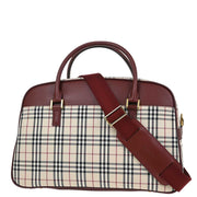 Burberry Beige Bordeaux Burberry Check 2way Shoulder Handbag