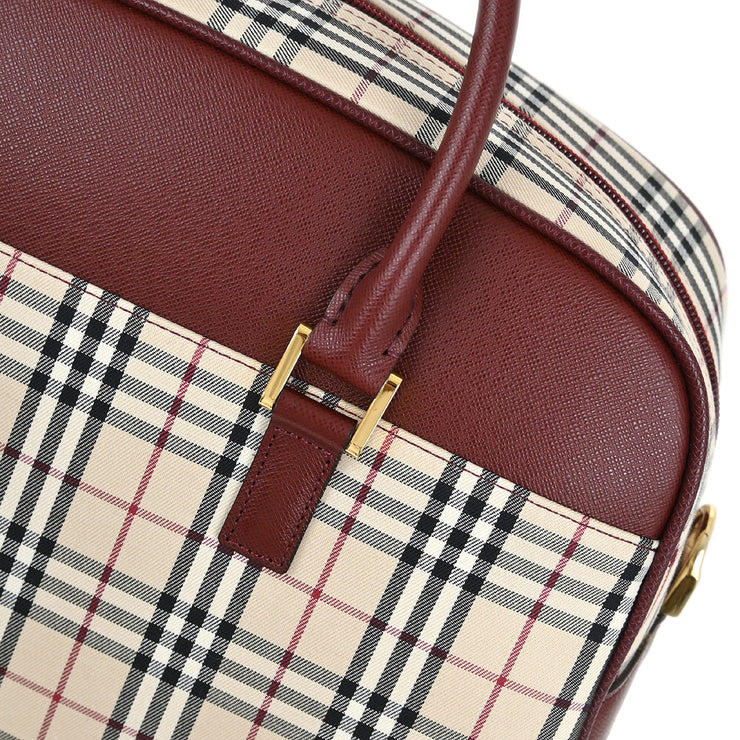 Burberry Beige Bordeaux Burberry Check 2way Shoulder Handbag