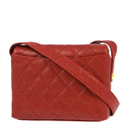 Chanel 1991-1994 Red Caviar Shoulder Bag