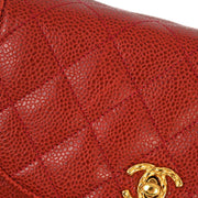 Chanel 1991-1994 Red Caviar Shoulder Bag