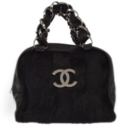 Chanel 2003-2004 Black Pony Hair Lambskin Handbag