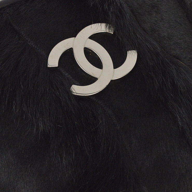 Chanel 2003-2004 Black Pony Hair Lambskin Handbag