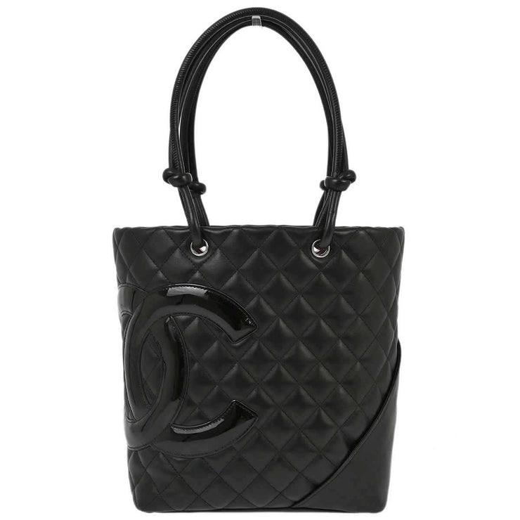 Chanel 2005-2006 Black Calfskin Cambon Ligne Tote Handbag