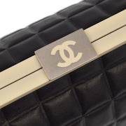 Chanel 2001-2003 Black Lambskin Choco Bar Handbag