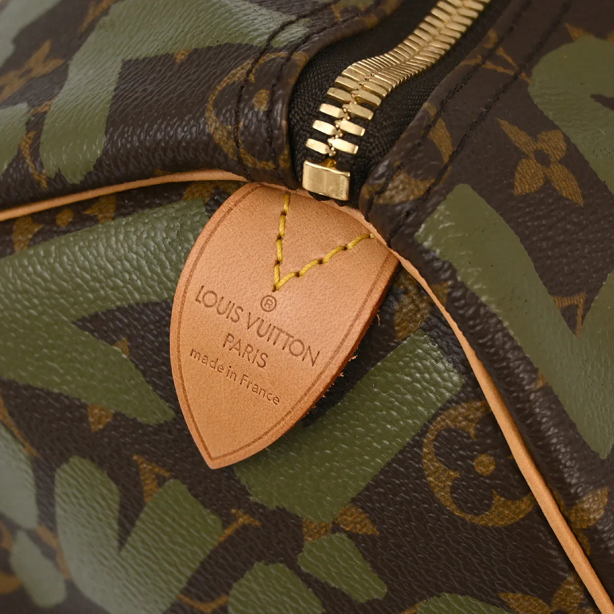 Louis Vuitton 2001 Khaki Monogram Graffiti Keepall 50 Duffle M92196