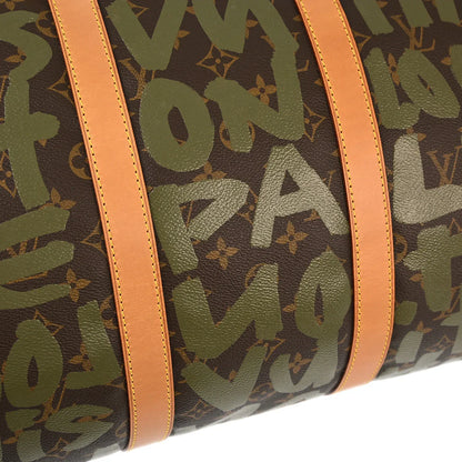 Louis Vuitton 2001 Khaki Monogram Graffiti Keepall 50 Duffle M92196