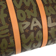 Louis Vuitton 2001 Khaki Monogram Graffiti Keepall 50 Duffle M92196