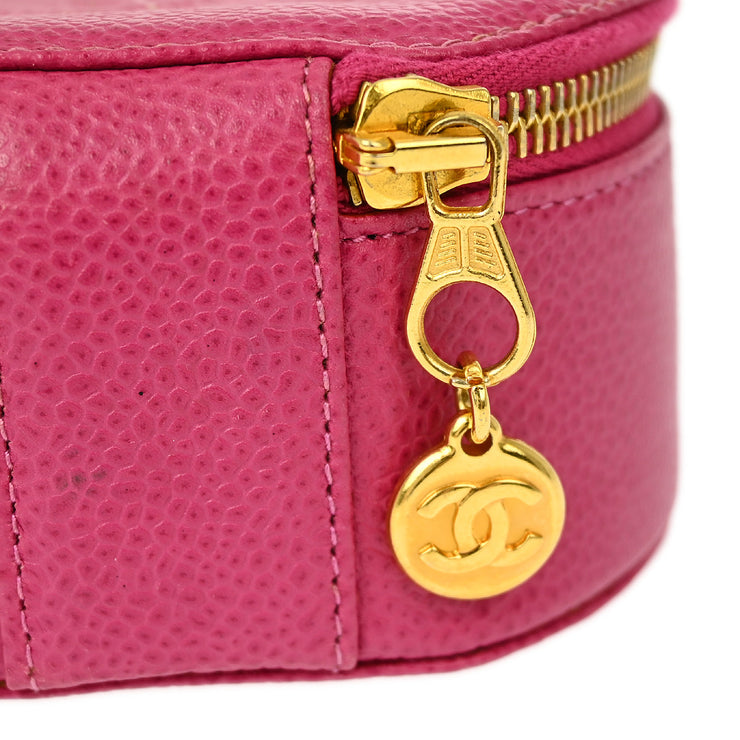 Chanel Pink Caviar Jewelry Case Pouch