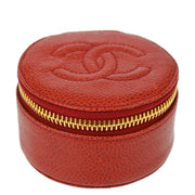 Chanel 1994-1996 Red Caviar Jewelry Case Pouch