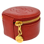 Chanel 1994-1996 Red Caviar Jewelry Case Pouch