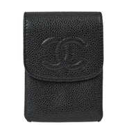 Chanel 2000-2001 Black Caviar Cigarette Case Small Good