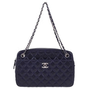 Chanel 2008-2009 Navy Lambskin Chain Shoulder Bag