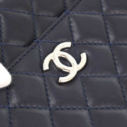 Chanel 2008-2009 Navy Lambskin Chain Shoulder Bag