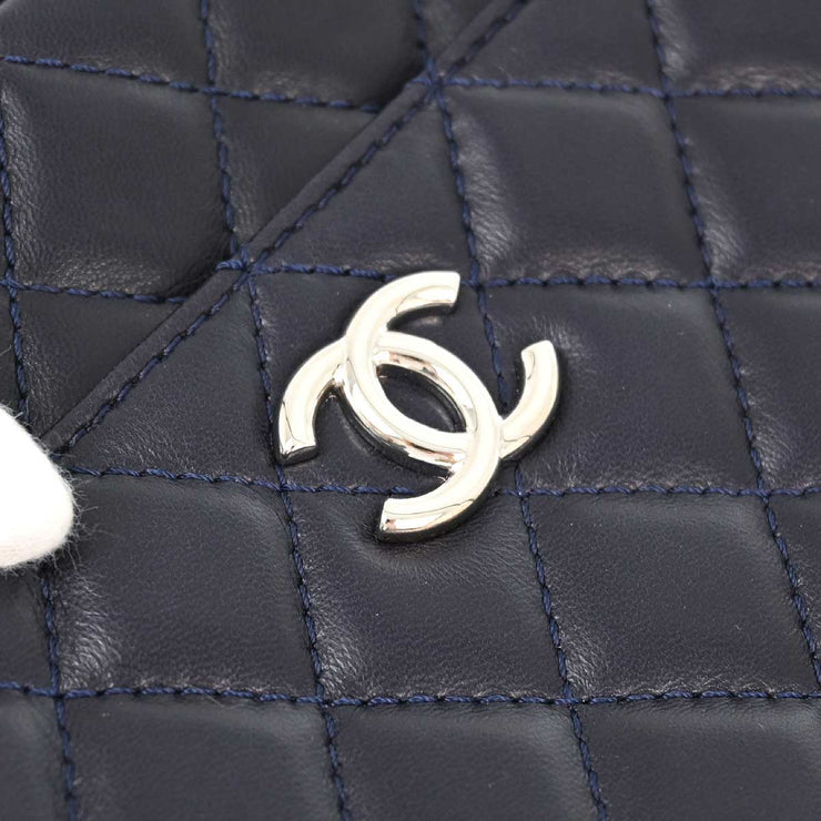 Chanel 2008-2009 Navy Lambskin Chain Shoulder Bag