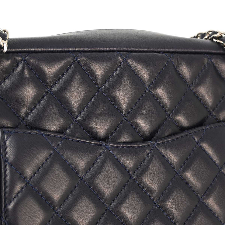 Chanel 2008-2009 Navy Lambskin Chain Shoulder Bag