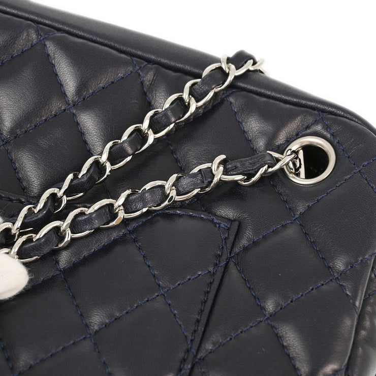 Chanel 2008-2009 Navy Lambskin Chain Shoulder Bag