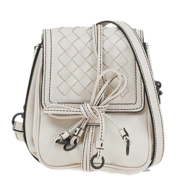 Bottega Veneta Ivory Intrecciato Shoulder Bag