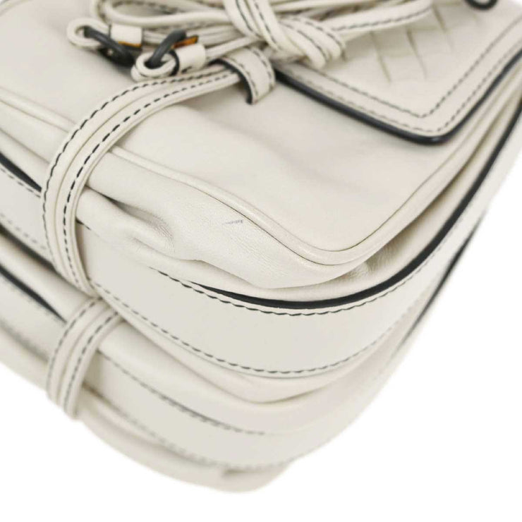 Bottega Veneta Ivory Intrecciato Shoulder Bag