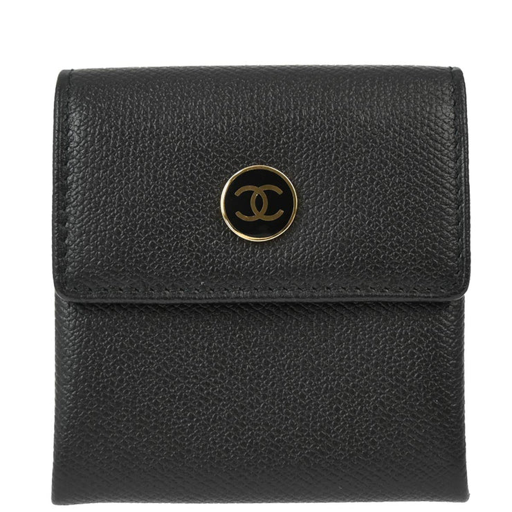 Chanel 2003-2004 Caviar Black Coin Purse Wallet