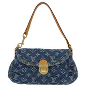 Louis Vuitton 2005 Blue Monogram Denim Mini Pleaty Handbag M95050