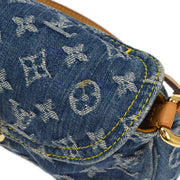 Louis Vuitton 2005 Blue Monogram Denim Mini Pleaty Handbag M95050