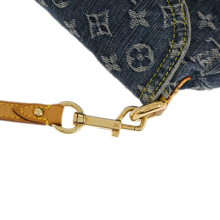 Louis Vuitton 2005 Blue Monogram Denim Mini Pleaty Handbag M95050