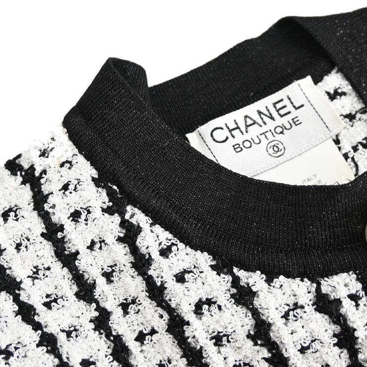 Chanel Short Sleeve Cardigan Top Black 97P #38