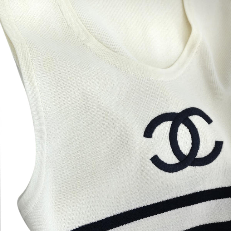 Chanel Sleeveless Dress White #42