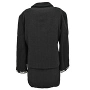 Chanel Setup Suit Jacket Skirt Black 95A #42 #38