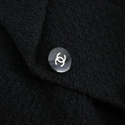 Chanel Setup Suit Jacket Skirt Black 95A #42 #38