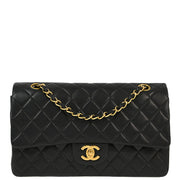 Chanel 2000-2001 Black Lambskin Medium Classic Double Flap Shoulder Bag