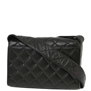 Chanel 1991-1994 Black Lambskin Straight Flap Shoulder Bag