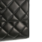 Chanel 1991-1994 Black Lambskin Straight Flap Shoulder Bag