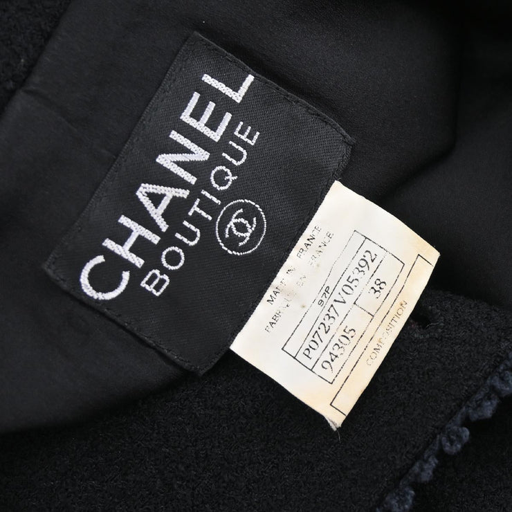 Chanel Single Breasted Jacket Black 97P #38