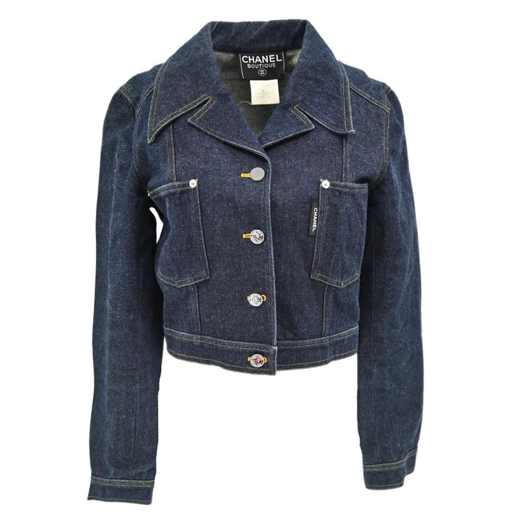 Chanel Single Breasted Denim Jacket Indigo 96P #38