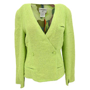 Chanel Collarless Double Breasted Jacket Light Green 00T #42