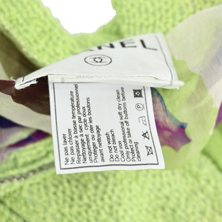 Chanel Collarless Double Breasted Jacket Light Green 00T #42