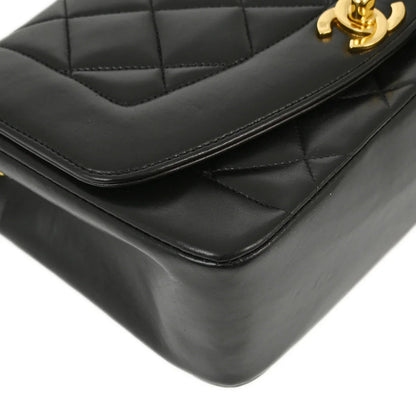 Chanel 1994-1996 Black Lambskin Small Diana Shoulder Bag