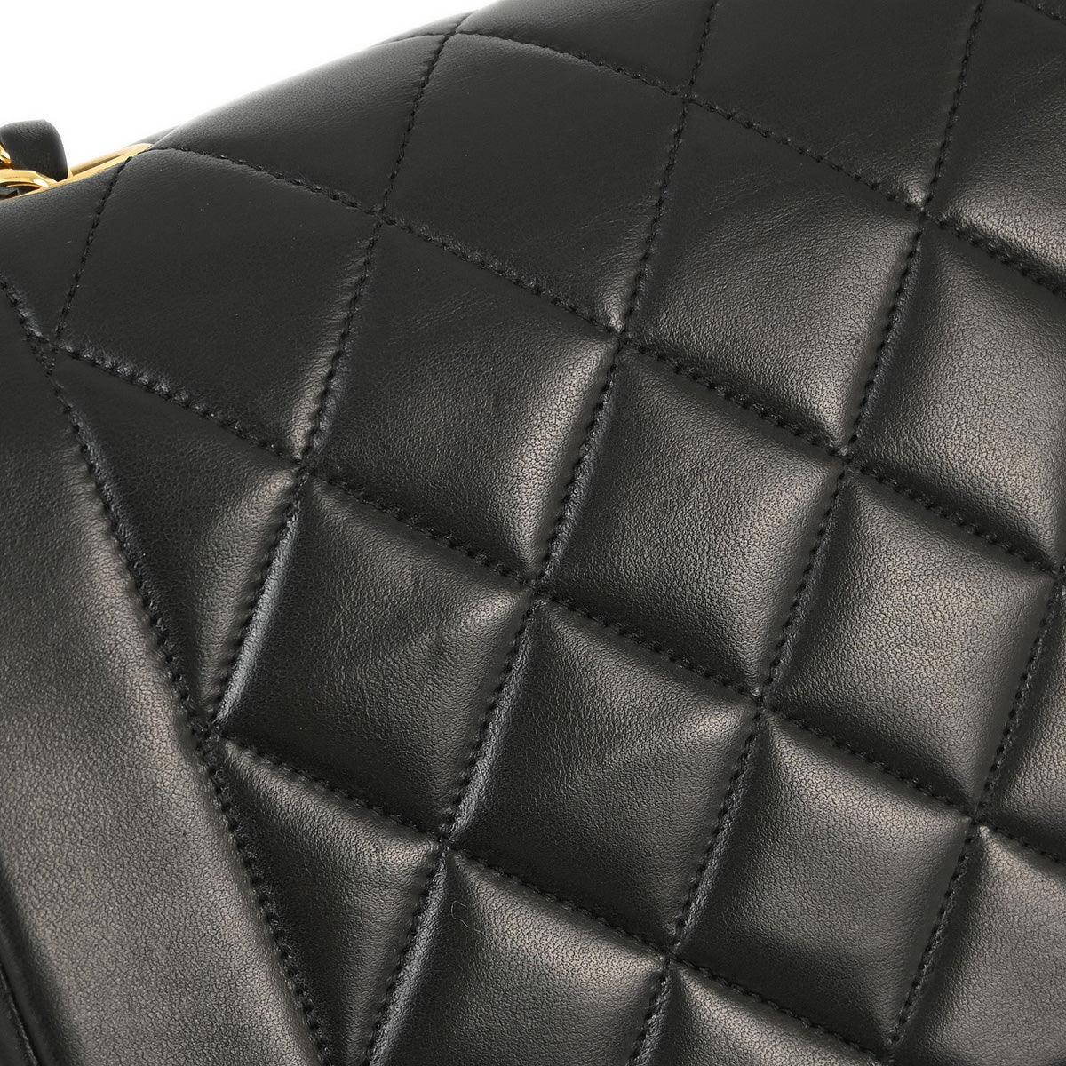 Chanel 1994-1996 Black Lambskin Small Diana Shoulder Bag