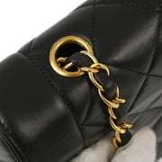 Chanel 1994-1996 Black Lambskin Small Diana Shoulder Bag