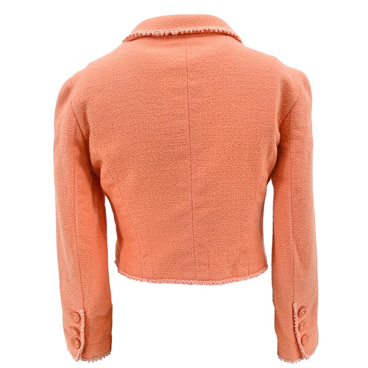 Chanel Single Breasted Jacket Orange #40