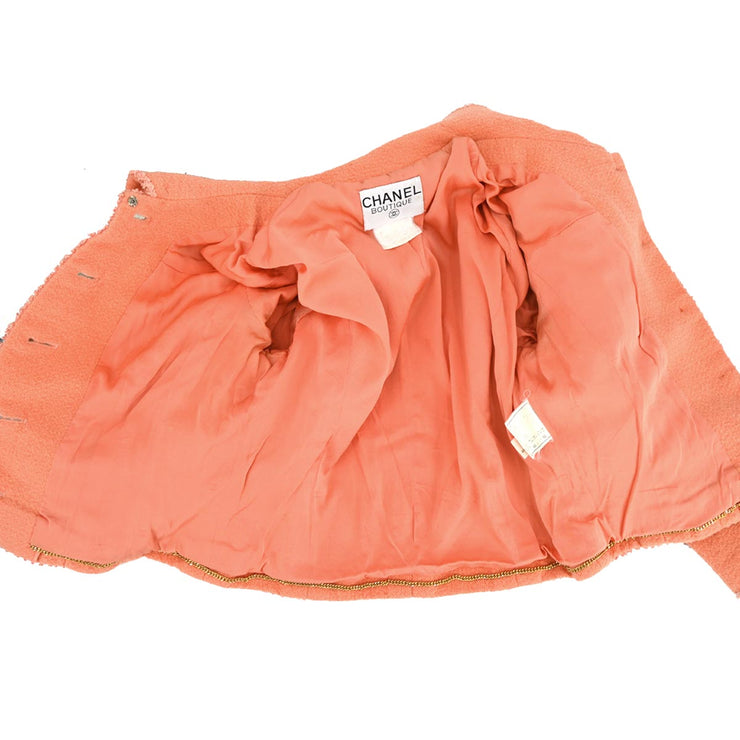 Chanel Single Breasted Jacket Orange #40