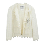 Chanel Ginza 2004 Collarless Jacket White 05C #46