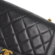 Chanel 1996-1997 Black Lambskin Medium Diana Shoulder Bag