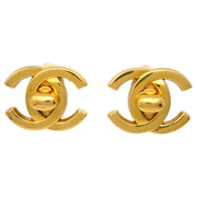 Chanel CC Turnlock Earrings Clip-On Gold Large 96P