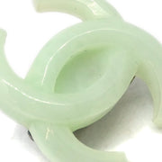 Chanel CC Earrings Clip-On Light Green Acrylic 02P